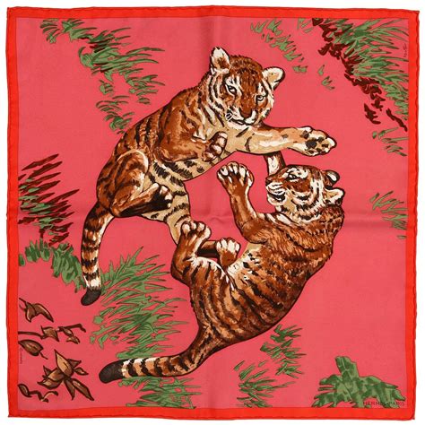 hermes silk scarf square tiger|hermes hats for sale.